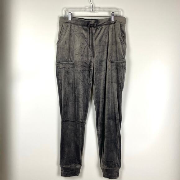 House of Harlow 1960 Gray Velour Jogger Pants Casual Lounge Womens Size L - Picture 3 of 10